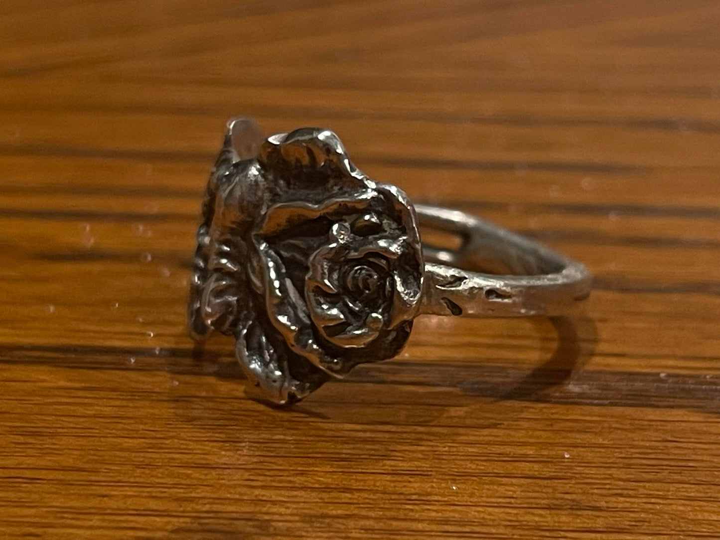 Twisted Rose Spoon Ring - Sterling Silver - Size 9