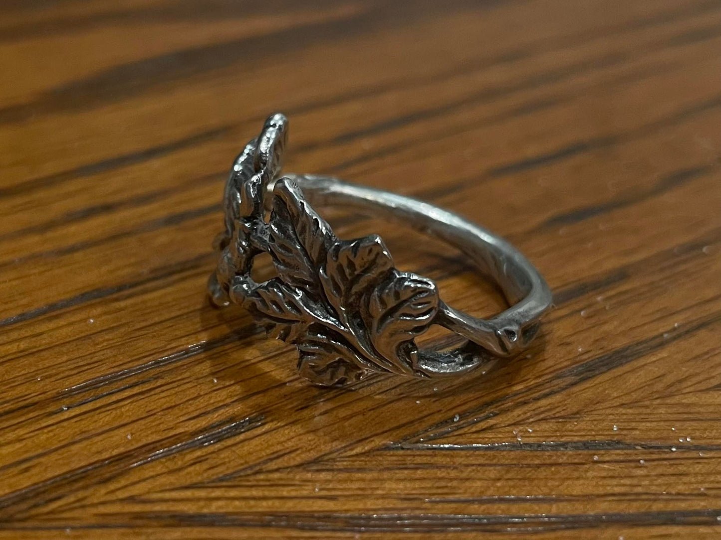 Twisted Rose Spoon Ring - Sterling Silver - Size 9